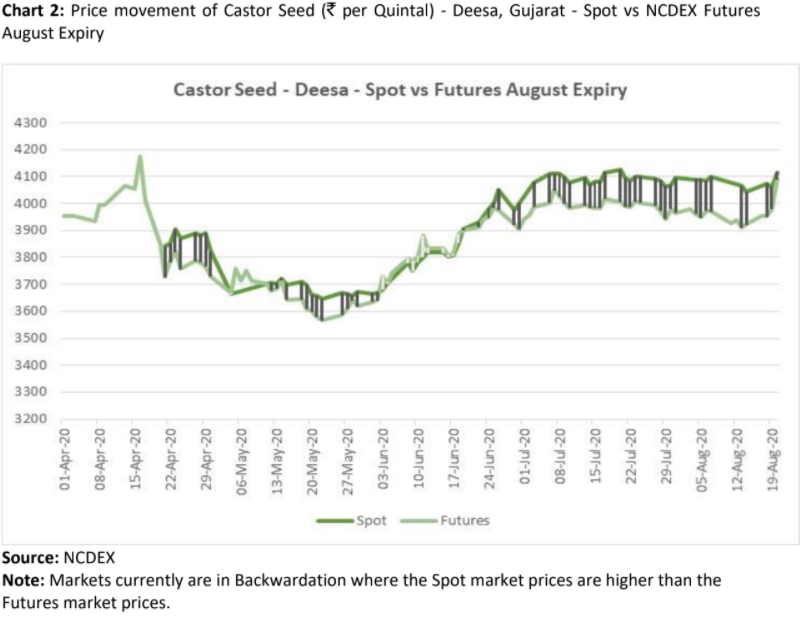 price movement of castor seed in deesa, gujarat