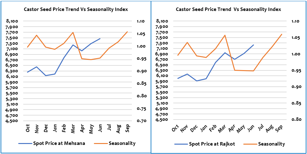 Castor Seed Price Trend Vs Seasonality