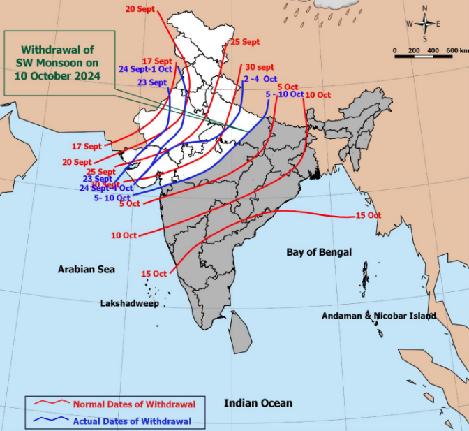 South-West Monsoon & Kharif Acreage – 10th October 2024