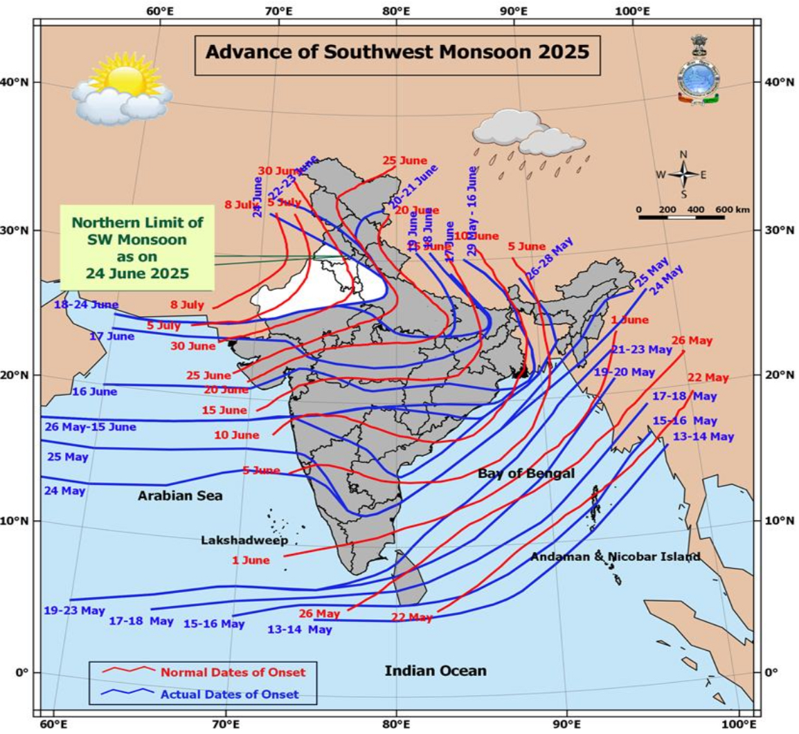 South-West Monsoon – 24th June 2025